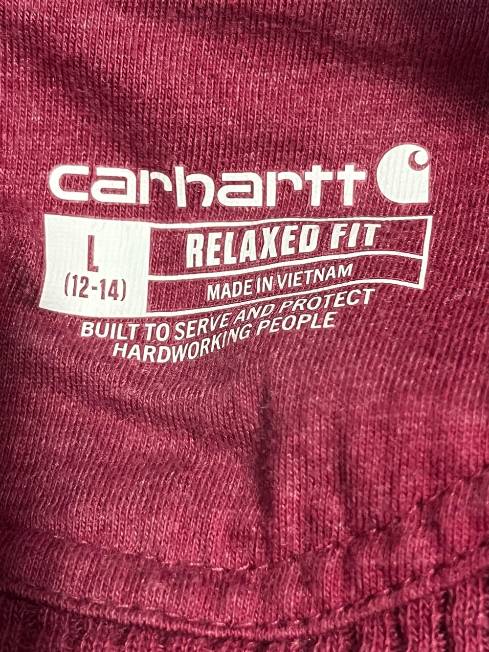 Carhartt Relaxed Fit Heavyweight Waffle Knit Hoodie in Berry size L - Picture 6 of 8